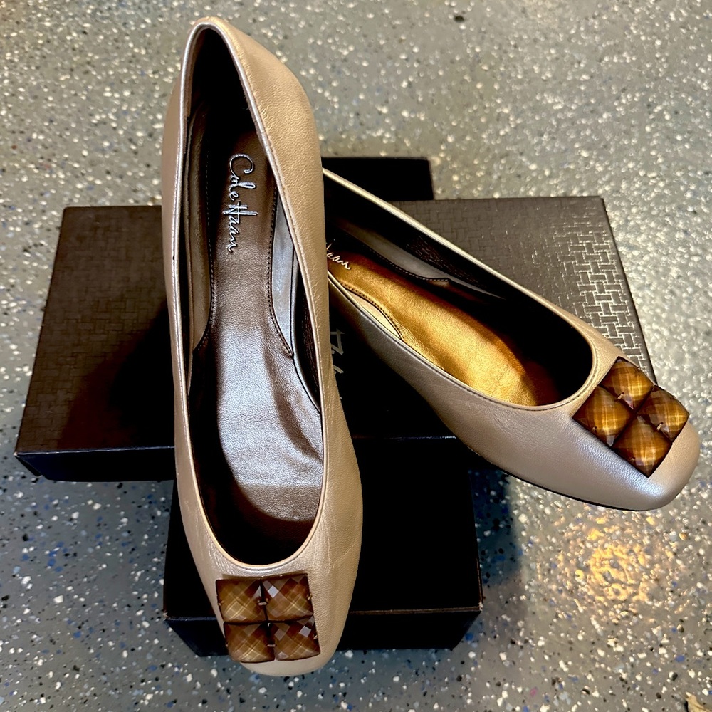 Gold Cole Haan Ballet Style Flats
